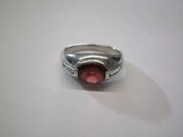Silberring mit edlem schönen roten Stein (925er)   SH627