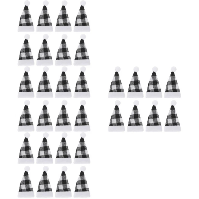 32 PCs Mini Navidad Gorro Navidad Botellas de Vino Cubierta Nieve