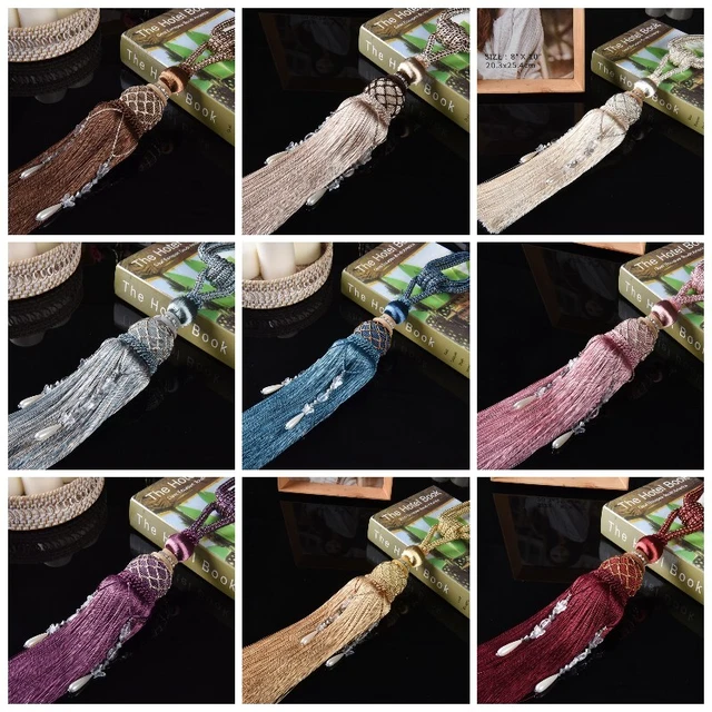 1 Pair Curtain Brush Tiebacks Tassel Fringe Hanging Pendant Curtain Retro Decor