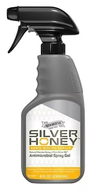 Silver Honey 430485 Rapid Wound Repair Spray Gel for Horses, 8 oz.