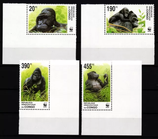 Kongo (Kinshasa) 1708-1711 postfrisch Gorillas, Affen #JW047