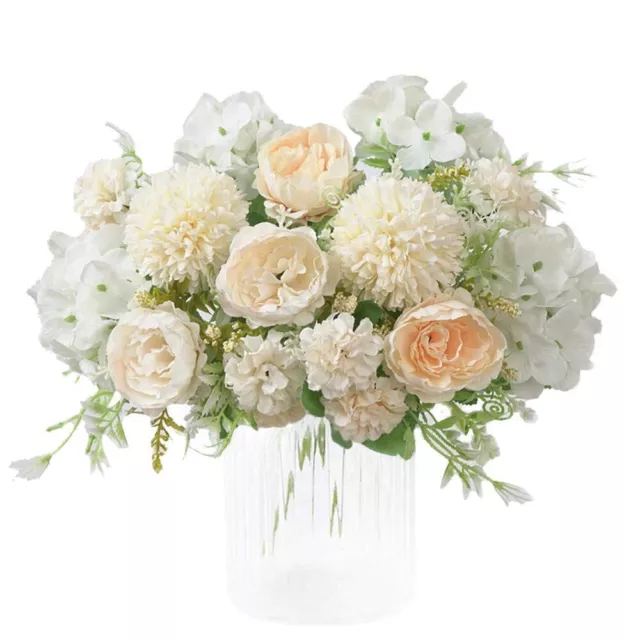 KIRIFLY Artificial Flowers,Fake Peony Silk Hydrangea Bouquet Decor