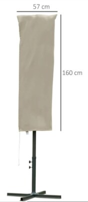 Outsunny NEUF Housse de protection parasol droit beige imperméable OUTSUNNY 57x57x160cm 