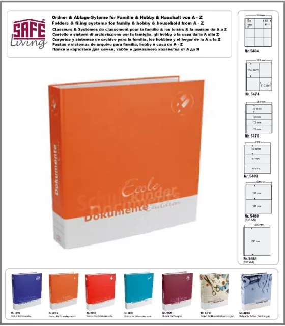 Dokumentenordner Schule Kindergarten A4 Ringbinder SAFE 4004 Urkunden Zeugnisse