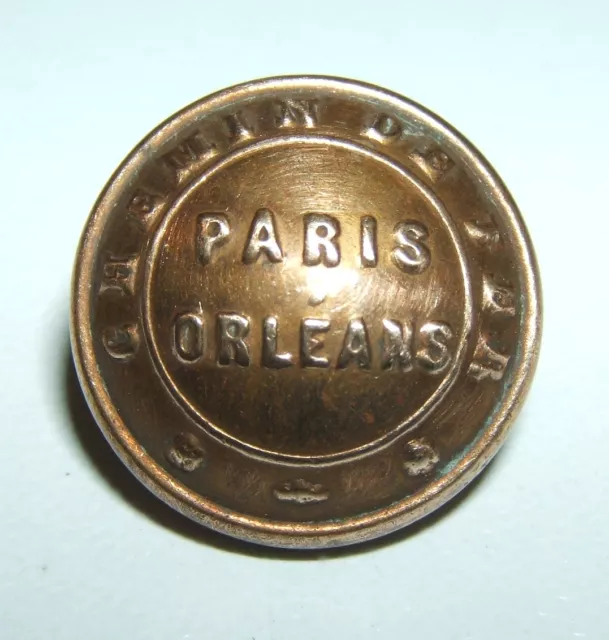 BOUTON DORE CHEMIN DE FER PARIS ORLEANS - 15 mm - Fab A.S.