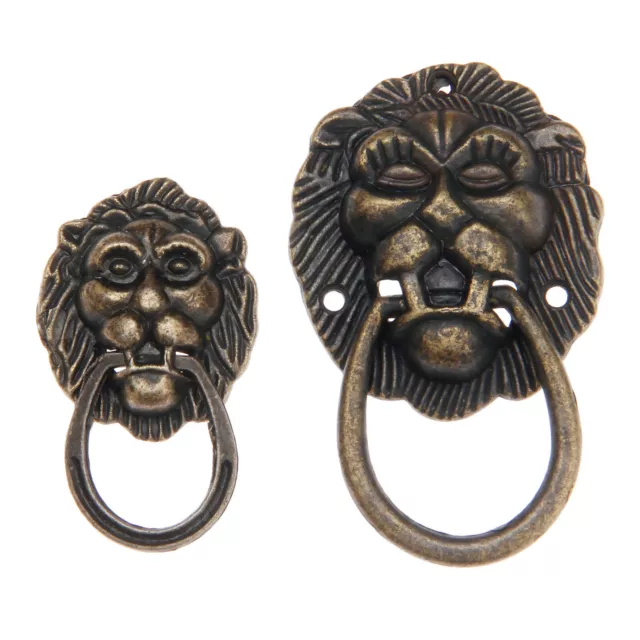 Antique Bronze Lion Head Cabinet Handles Door Pull Drawer Knob Wardrobe Cupboard