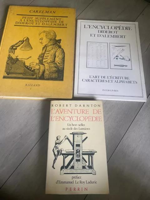 Encyclopédie de Diderot et Alembert: lot de trois ouvrages divers