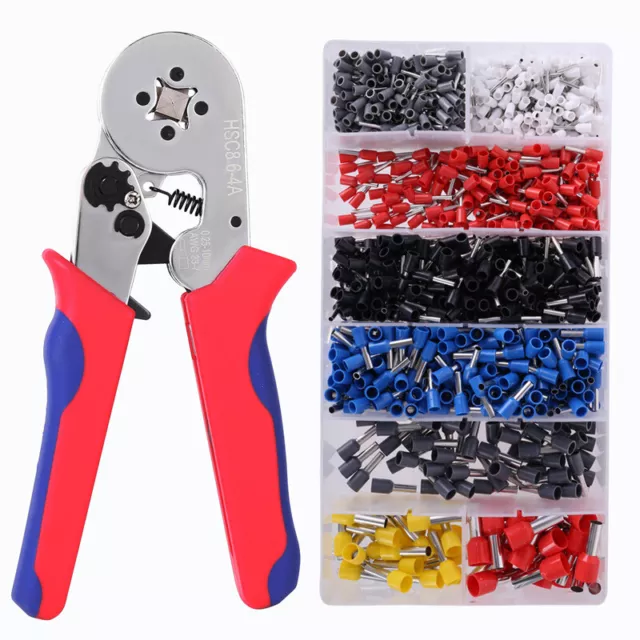 Ferrule Crimping Tool Kit Crimper Plier 1200pcs Wire Ferrules Terminal Connector