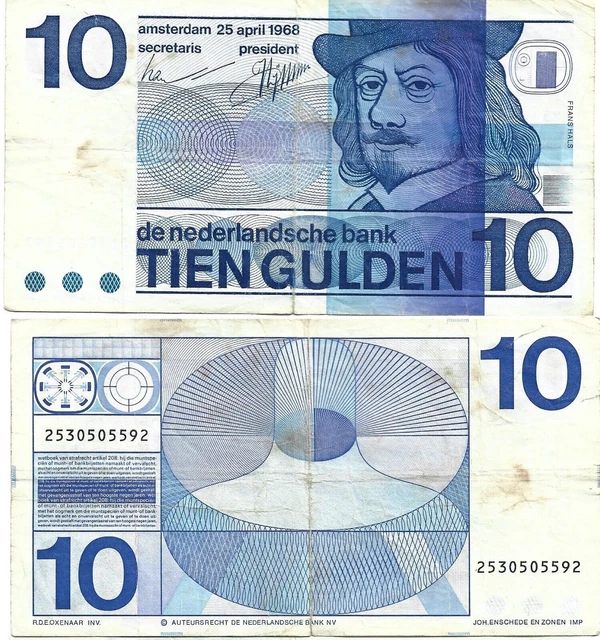 HOLLANDE Pays-Bas 10 florins 1968 KM Pick# 91b