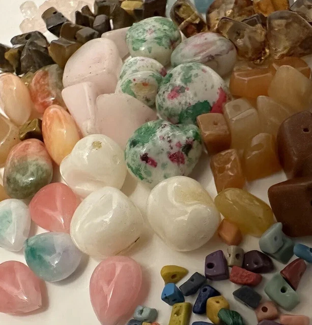 200 mix Steinperlen Unakit Halbedelstein, Cabochon Schmuck Steine