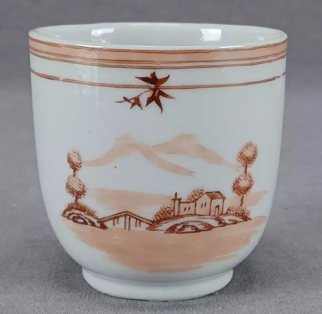 Late 18th Century Chinese Export Hand Painted Landscape Coffee Cup