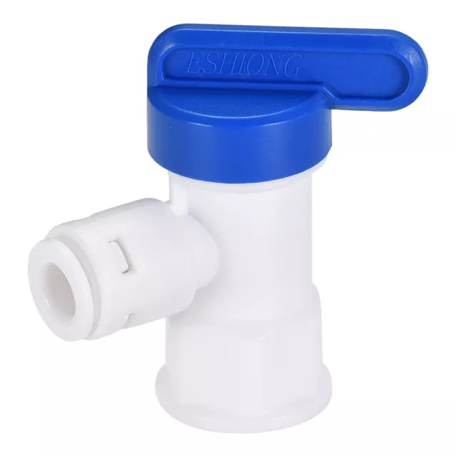 Elbow Ball Valve Quick Connect Fitting 1/4" Tube OD G1/4 Female Thread Blue 2Pcs