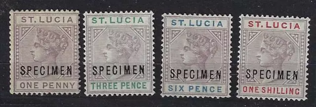 St Lucia 1886 Queen Victoria Set Complete To 1 Shiling Speciment Ovpt Sg 39 42