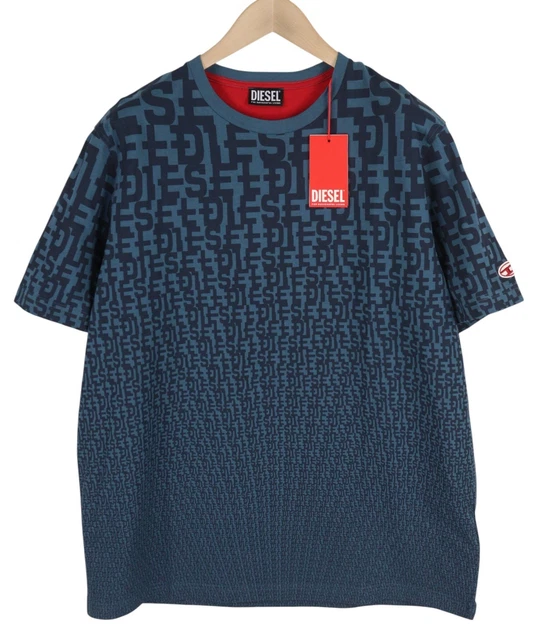 Diesel T DIEGO BROK Hommes Gris Shirt Col Rond Manches Courtes Décontracté Coton