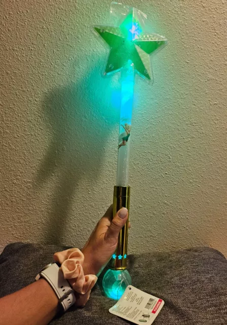 NEW! Disney Parks Tinker Bell Light-Up Star Glow Wand With Crystal Ball
