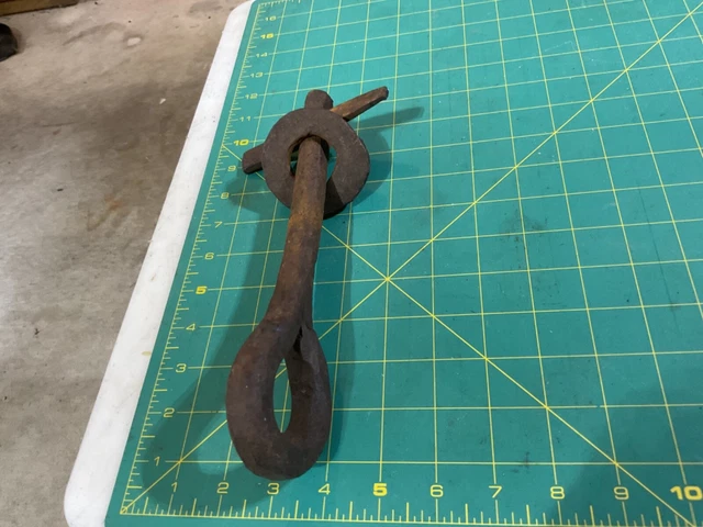 Old  Eye Bolt Blacksmith Hand Made 1800’s Vintage washer and wedge