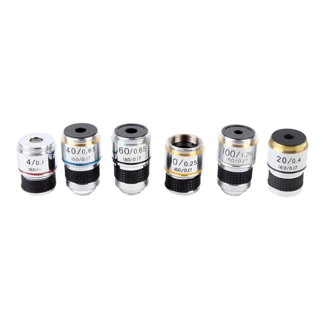 Achromatic Objective Lens 4X 10X 20X 40X 60X 100X for Biological Microscope Len