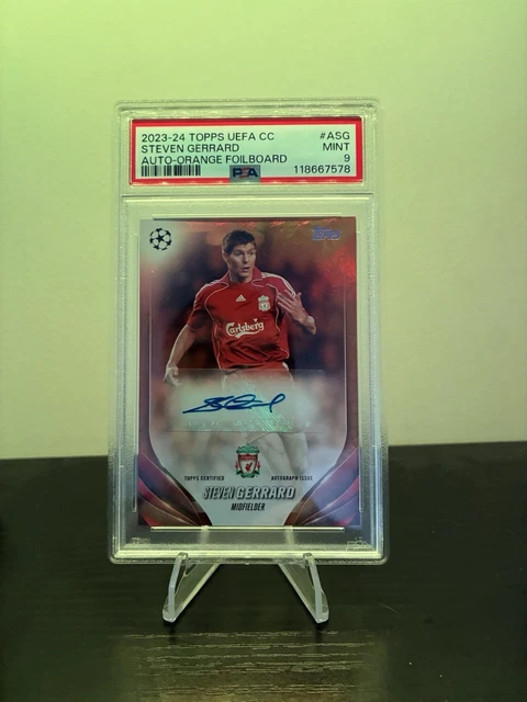 2023-24 TOPPS UEFA Club Competitions Steven Gerrard Orange Auto 