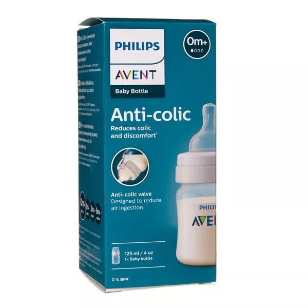 PHILIPS AVENT Baby Bottle 0m+ Air Free Newborn Slow Flow Anti Colic 125ml