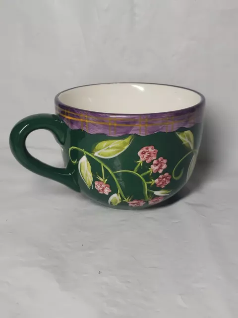 Crate And Barrel Coffee Cup Floral Hand Painted In China Ceramic Cup