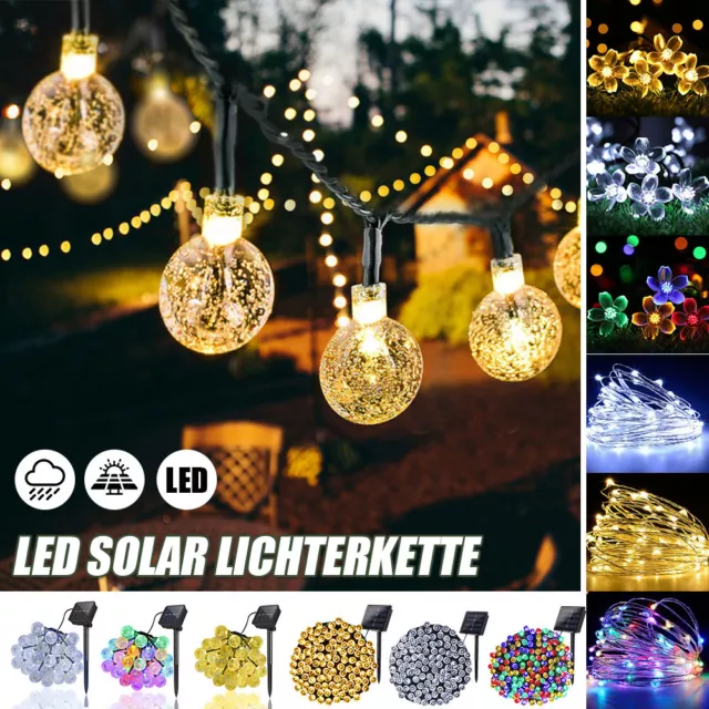 LED Solar Lichterkette Weihnachtsbaumkette Party Garten Außen Innen Outdoor