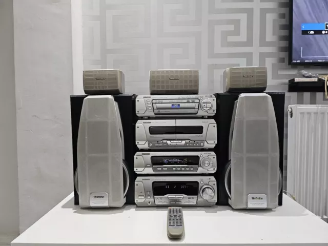 Technics SA-DV290 Hifi Stereo System With Surround Speakers And Remote.