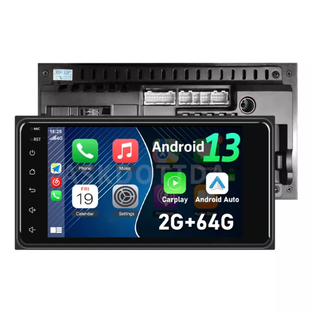 2+64G For Toyota Corolla Camry HILUX Android 13 Car Stereo Carplay Radio RDS BT