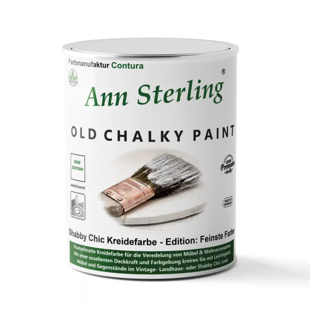 Ann Sterling Kreidefarbe Weiß Shabby Chic Möbellack Vintage Möbel Farbe 0,5Kg