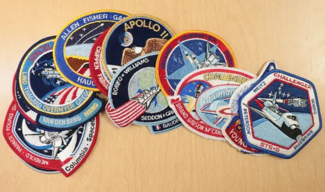 BULK LOT 14X Vintage NASA Space Shuttle Mission Patches, Apollo, NOS, Unused