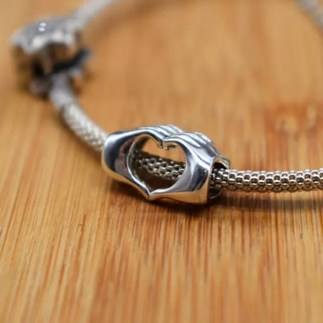 I Love You Heart In Hands Charms 925 Sterling Silver Charm Bracelet Bead