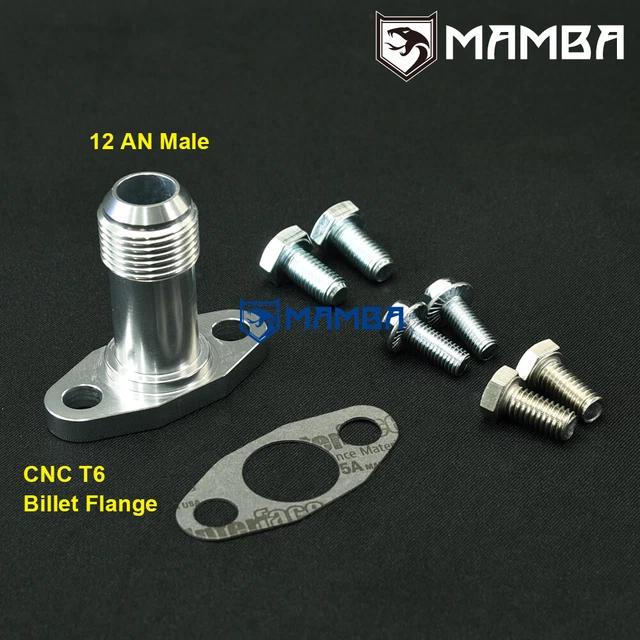 12AN Aluminum Turbo Oil Drain Return Flange Kit Garrett GT3788R GT4088R GT4094R