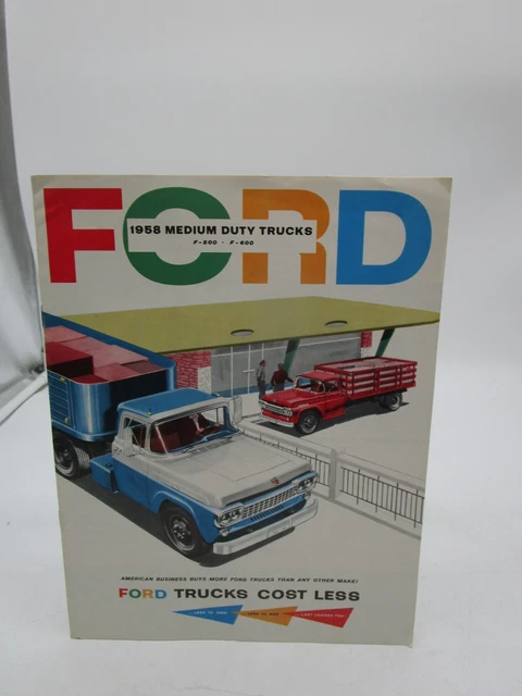 Vintage Car Dealership Advertising Brochure *1958 FORD MEDIUM DUTY TRUCKS*