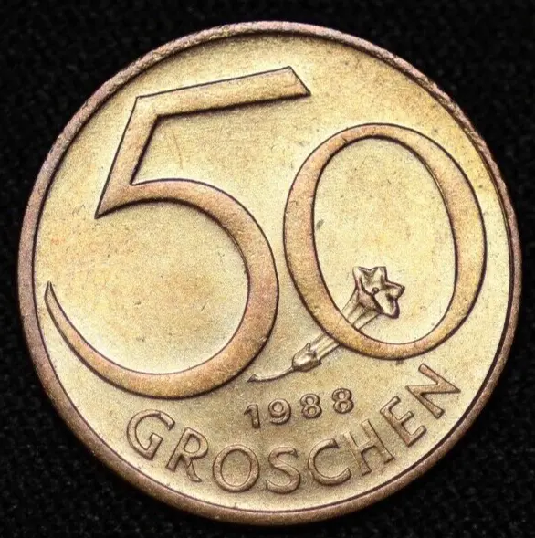 AUSTRIA ~ 1988 ~ 50 Groschen ~ Quality World Coin ☘️ W-#186 ☘️