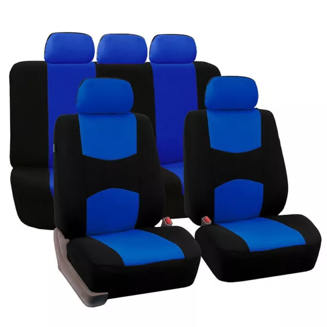 9 Part Universal Car Seat Covers Front Rear Head Rests Full Set Auto Seat CH-hf 3