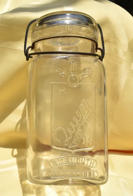 Antique SKO Queen Jar Quart of Manganese or Uranium Glass in Excellent condition