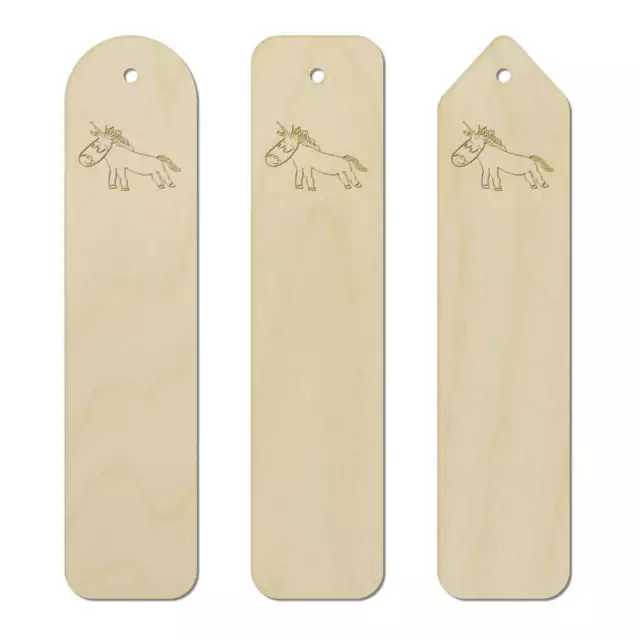 3 x 'Unicorn' Birch Bookmarks (BK00022339)