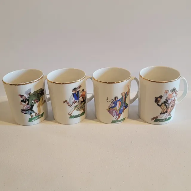 Favolina Polish Folk Dance Polka DECORATIVE MUG 8 oz - MADE IN POLAND - Set Of 4