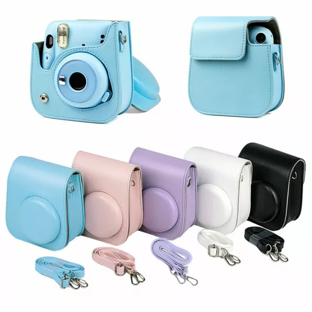 PU Leather Case Bag w/ Shoulder Strap for Fujifilm Instax Mini 11 Instant Camera