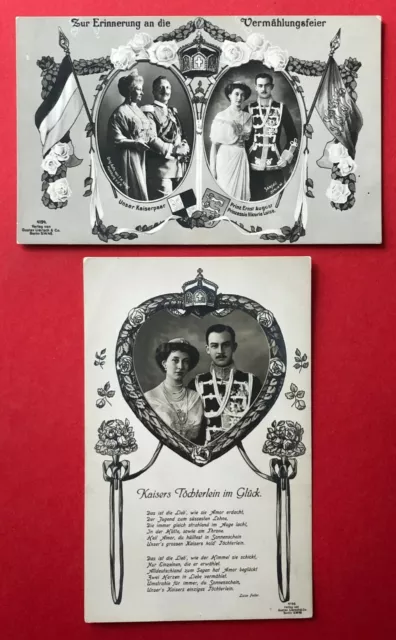 2 x AK ADEL & Monarchie 1913 Hochzeit Prinz Ernst August und Viktoria    ( 91719