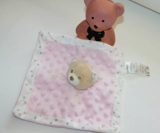 DOUDOU TOM ET  & KIDDY bisous d'ange OURS PLAT ROSE BLANC  BEIGE ETOILE NEUF