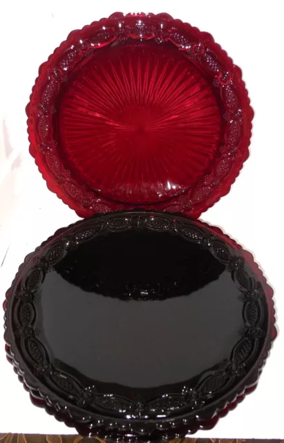 Vintage Avon Cape Cod Ruby Red Dinner Plate Set of 4