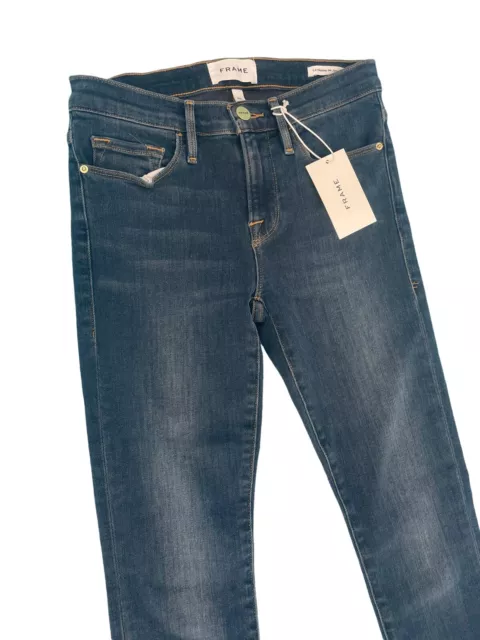 NWT FRAME Le Skinny de Jeanne Crop in Fayette  Stretch Ankle Jeans 25 3