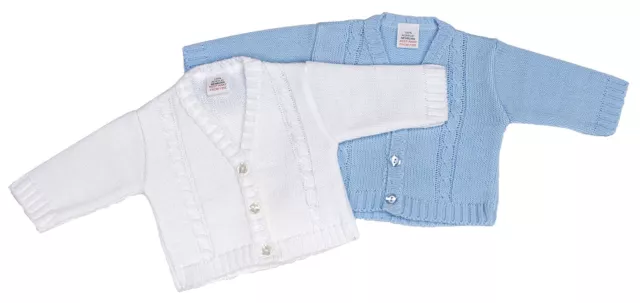 Cardigan lavorato a maglia stile spagnolo neonato 12-18 blu bianco