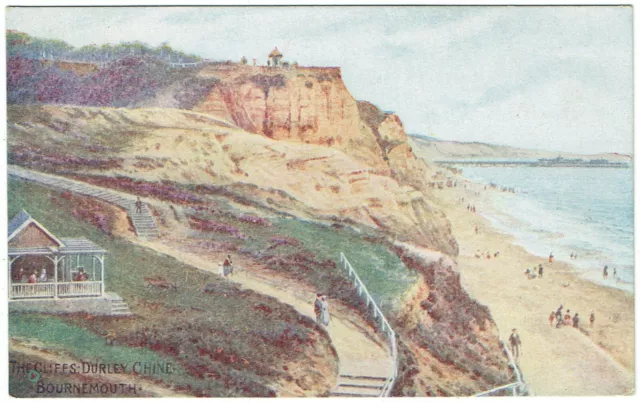 Vintage Colour Postcard, Dorset, The Cliffs, Durley Chine, Bournemouth