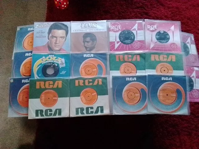 Job Lot 16 x Elvis Presley 7" Inch vinyl singles RCA Records Good Condition