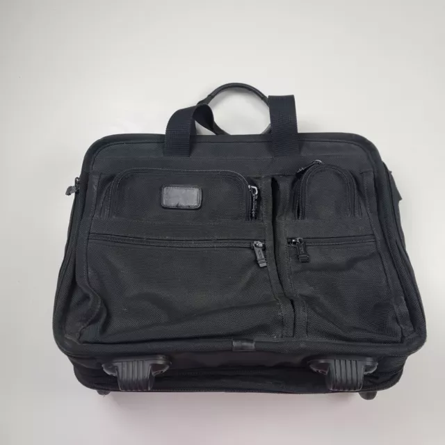 Tumi Alpha 2 Rolling 2 Wheels Black Luggage Carry-On Garment Bag 16x12x8