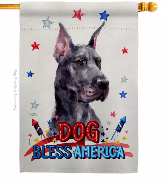 Patriotic Cropping Black Great Dane Garden Flag Dog Decorative Gift Yard Banner 3