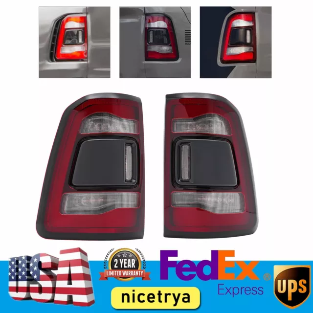 LED Left+Right Tail Light For 2019 2020 2021 2022 Dodge RAM 1500 LED Rear Lamps