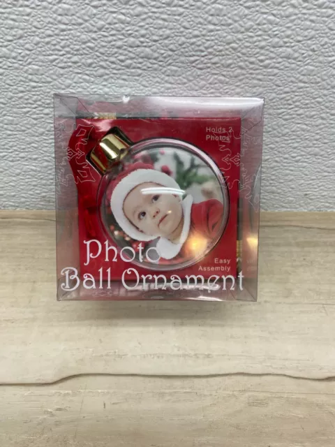 Photo Clear Double Sided Ball Christmas Tree Ornament Holds 2 Photos