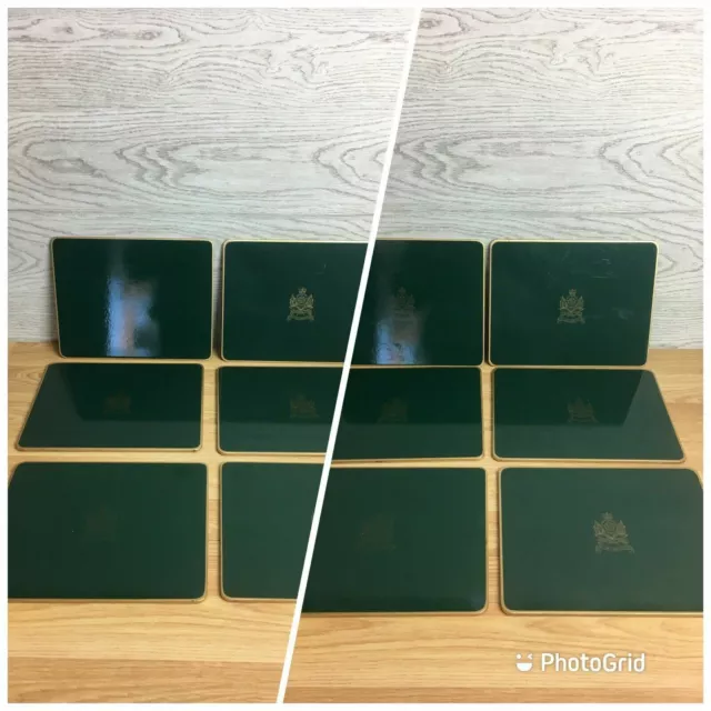 12 x Plateles verdes Impamark Ltd con respaldo de fieltro 9"" x 7""